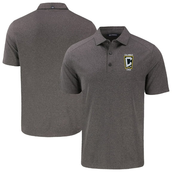 Men's-Cutter & Buck  Heather Black Columbus Crew Big & Tall Forge Eco Stretch Recycled Polo