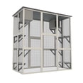 thumbnail image 6 of Outdoor Catio, Cat Enclosure with 6 Platforms and 2 Napping Boxes, Weatherproof Asphalt Roof and Safety Latches, Spacious Walk-In Cat House for Outdoor Use, 70.9 Inch Gray, 6 of 10