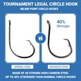 thumbnail image 3 of UMT - 100 Pack Inline Fishing Circle Hooks Sizes 4/0 6/0 8/0 Black Nickel High Carbon Steel Superior Terminal Tackle Saltwater and Freshwater, 3 of 7