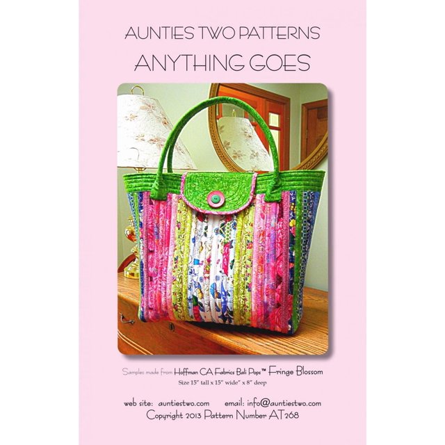Patrón de Costura Aunties Two Bolsa Tote Anything Goes, 38x38x20 cm