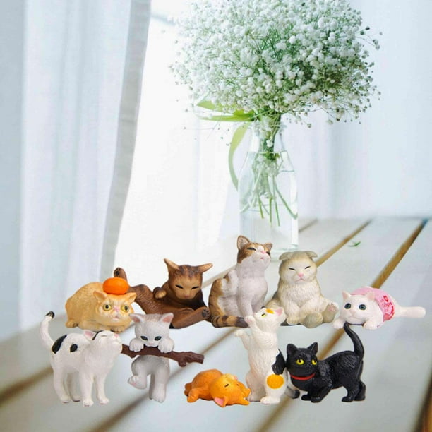 10x Dibujos Animados PVC Gato Hugo Figuras en Miniatura Decoración Del hogar