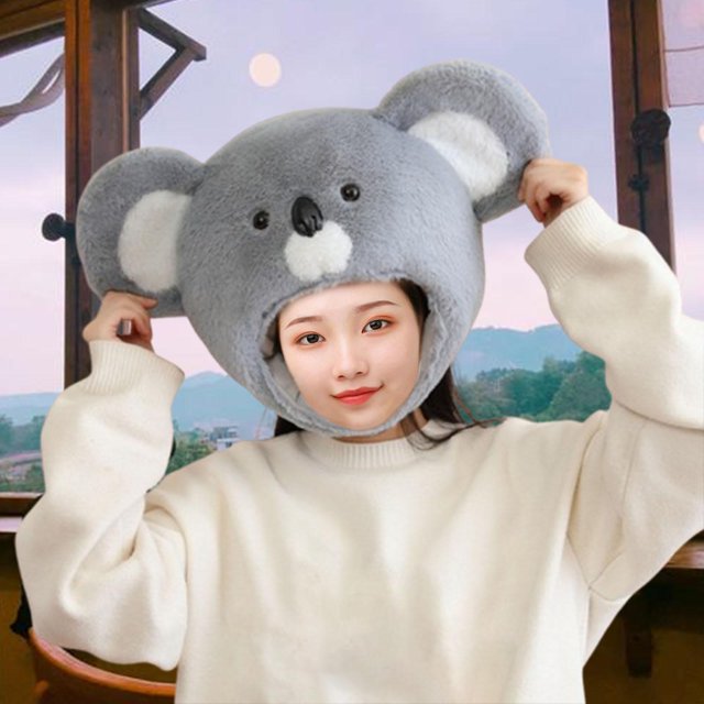 Sombrero De Koala De Felpa Transpirable, Sombrero De Fiesta, Disfraz Para Nocturno, Carnaval, Pascua