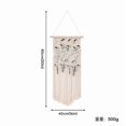thumbnail image 2 of Mictong Tapiz decorativo de hilo con encaje de hojas verdes estilo bohemio, ideal para dormitorio, estilo rústico, para decoración del hogar, color blanco, 1 pieza., 2 of 5