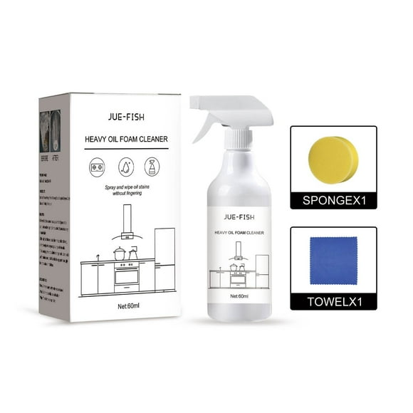 Kitchen Foam Cleaner - Heavy Oil Kitchen Cleaner, Powerful Kitchen Foam Cleaner, Multifunctional Foam Cleaner,Multi-Purpose Foam Cleaner, Kitchen Foaming Cleaner Spray, Oil Cleaning Agent 60Ml