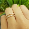thumbnail image 6 of Dazzlingrock Collection 0.18 Carat (ctw) 18K Round Diamond Ladies Wedding Band Enhancer Guard Double Ring, Yellow Gold, Size 9.5, 6 of 7