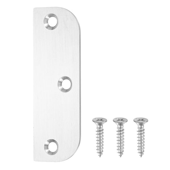 Uxcell Hinge Filler Plates, 3.5 Inch with 5/8 Inch Stainless Steel Door Edge Hole Filler Plate Deadbolt Cover Plate with Screws, for Change the Types of Your Doors, Silver