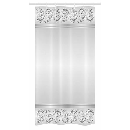 Silver Stall Shower Curtain, Vintage Style Floral Ornaments Flowers with Leaves Retro Classical Bridal Inspired, Fabric Bathroom Set with Hooks, 36W X 72L Inches Long, White Grey, by Ambesonne