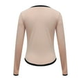 thumbnail image 4 of hotojiny Women's T Shirts Slim Casual Long Sleeve Tops Trendy Summer Spring Crewneck Basic Tee Shirts, 4 of 5
