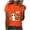 Orange, variant on Halloween T Shirts Womens Pumpkin Ghost Printed Funny Graphic Tees Short Sleeve Crewneck Fall Holiday Tops, Orange M