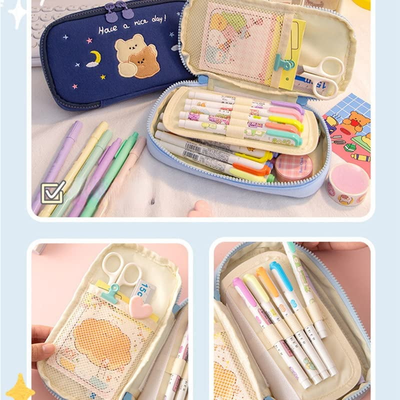  Lermende 2 Pack Pencil Case, Child Gift for for Halloween  Christmas, Marker Organizer Pen Pencil Kawaii Stationary for Student, Clear  Cute Pencil Case Transparent Pen Case For Girl Boy : Arts