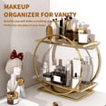 thumbnail image 2 of Organizador de perfumes YIWANFW de 2 niveles dorado para maquillaje, 2 of 9