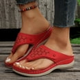 thumbnail image 2 of Orthopedic Sandals for Women Wide Width Casual Orthopedic Sandals Wedge Arch Support Slides Beach Flip Flops Red 6, 2 of 6