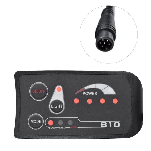 6PIN S810 E-Bike Meter LED Display IP65 36V UART for Electric Bike Electric Bicycle Meter(36V),1 * Meter,Black