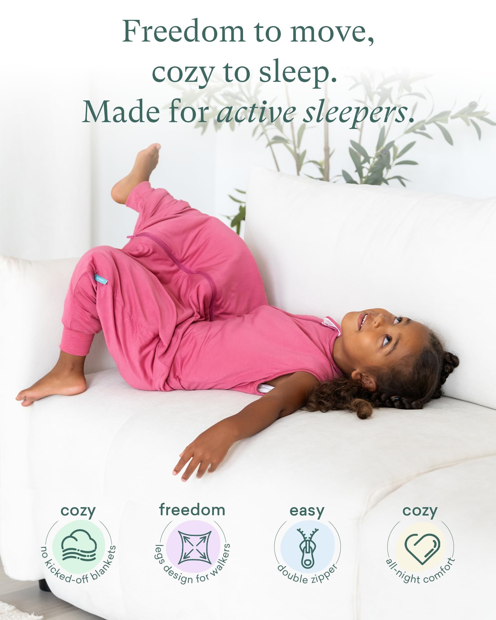 PurComfy Supersoft Toddler Sleep Sack With Feet 1.0 Tog, Premium Bamboo Viscose Sleep Sacks With Legs 2-Way Zipper Sleep Bag Walker 6-15 Month, Coral