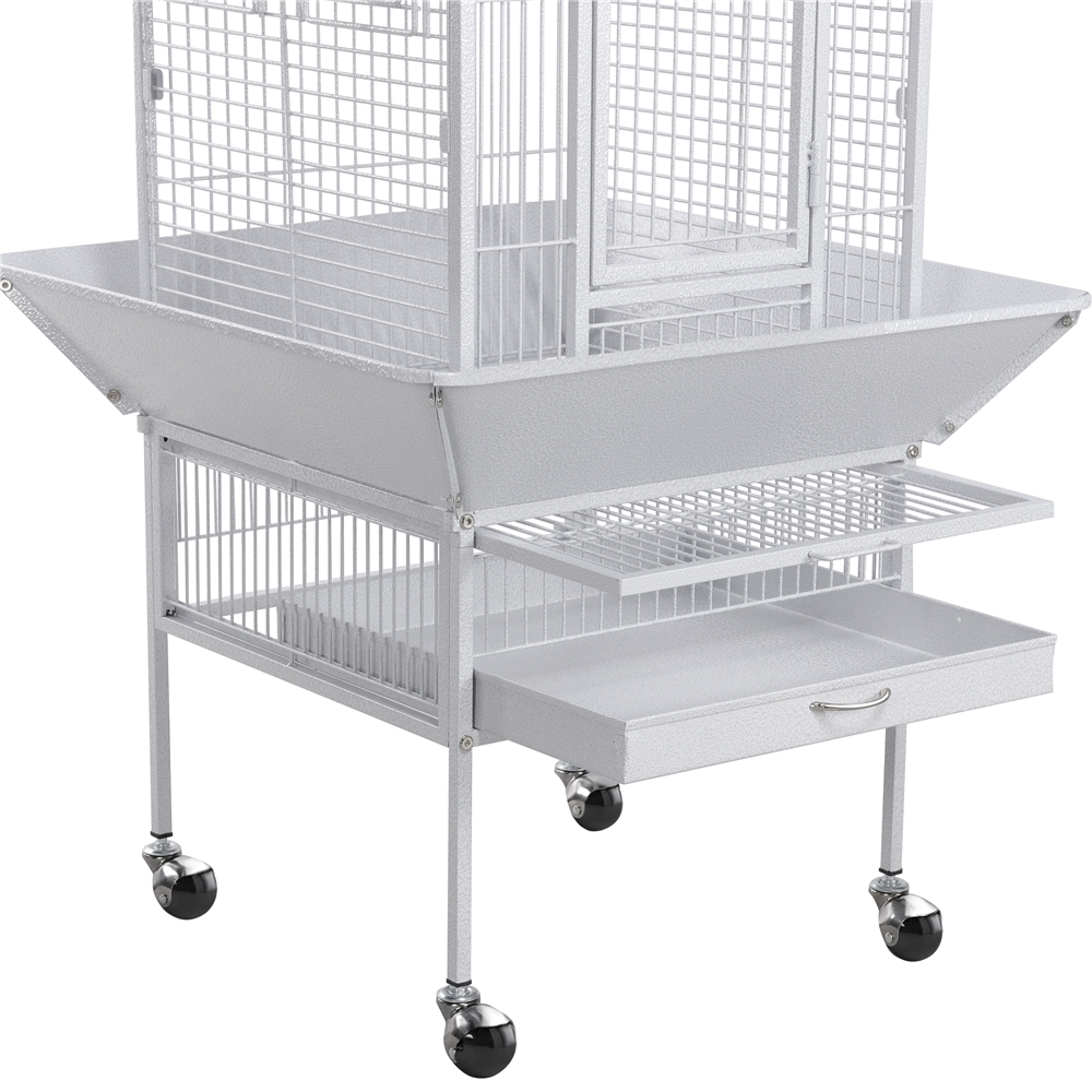 Yaheetech 61.5'' Rolling Play Top Parrot Cage Bird Cage, White - image 5 of 7