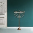 thumbnail image 6 of Modern Solid Metal Judaica Hanukkah Menorah 9 Branched Candelabra, Copper Finish Large, 6 of 8