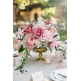 thumbnail image 2 of Set de ramo de flores artificiales de seda rosa Serwalin, 13 piezas, 2 of 9