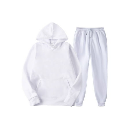 

Ma&Baby 2Pcs Men Spring Casual Sportswear Solid Color Hooded Long Sleeves Sweatshirt + Drawstring Slacks Suit
