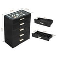 thumbnail image 6 of Semiocthome 5 Drawer Dresser with Glass Top and RGB Light Storage Cabinet for Jewelry Display,Black,Adult, 6 of 6