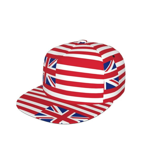 Men Women British America Flag Flat Bill Hip Hop Visor Snapback Hat Adjustable Baseball Cap