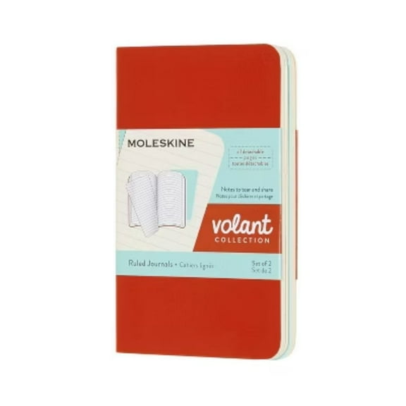 Moleskine Lined Professional Journal XS Volant Coral/Aqua: Pocket Size Notebook, Soft Cover, Acid-Free, 2.5x4", 56 Pages
