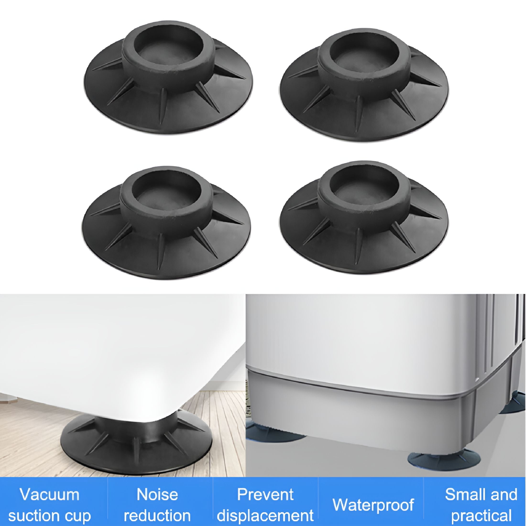 LAMIRO 4Pcs Washing Machine Support Mat Anti-Vibration Leg Stopper Foot Pad Feet Pads