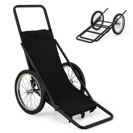 Biotree 550 LBS Folding Deer Game Cart with Polyester Liner for Hunting with Heavy-Duty and Portable Design 48 Size Black