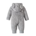 thumbnail image 4 of YOPTOP Clearance Items All !Teddy Bear Onesie Baby  Snowsuit Plush Cute Winter Coat Warm Hooded Footie Fleece Jumpsuit Rompers For  Girls Boys,Grey,3-6months, 4 of 9