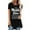Black summer tops for women, variant on USSUMA T-Shirts for Women Trendy Letter Print Graphic Women's Shirts and Blouses Short Sleeve Female Tops Dressy Casual Summer Middle Sister Cute Basic Round Neck Plus Tunics Beach