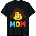 thumbnail image 1 of Mom Master Builder Building Bricks Blocks Matching Family T-Shirt - Black - 2XL, 1 of 4
