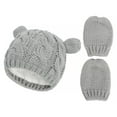 thumbnail image 3 of Bonnet Tricoté Mignon d'Hiver pour Bébé Fille Garçon Bonnet Tricoté Chaud avec Gants, 3 of 8