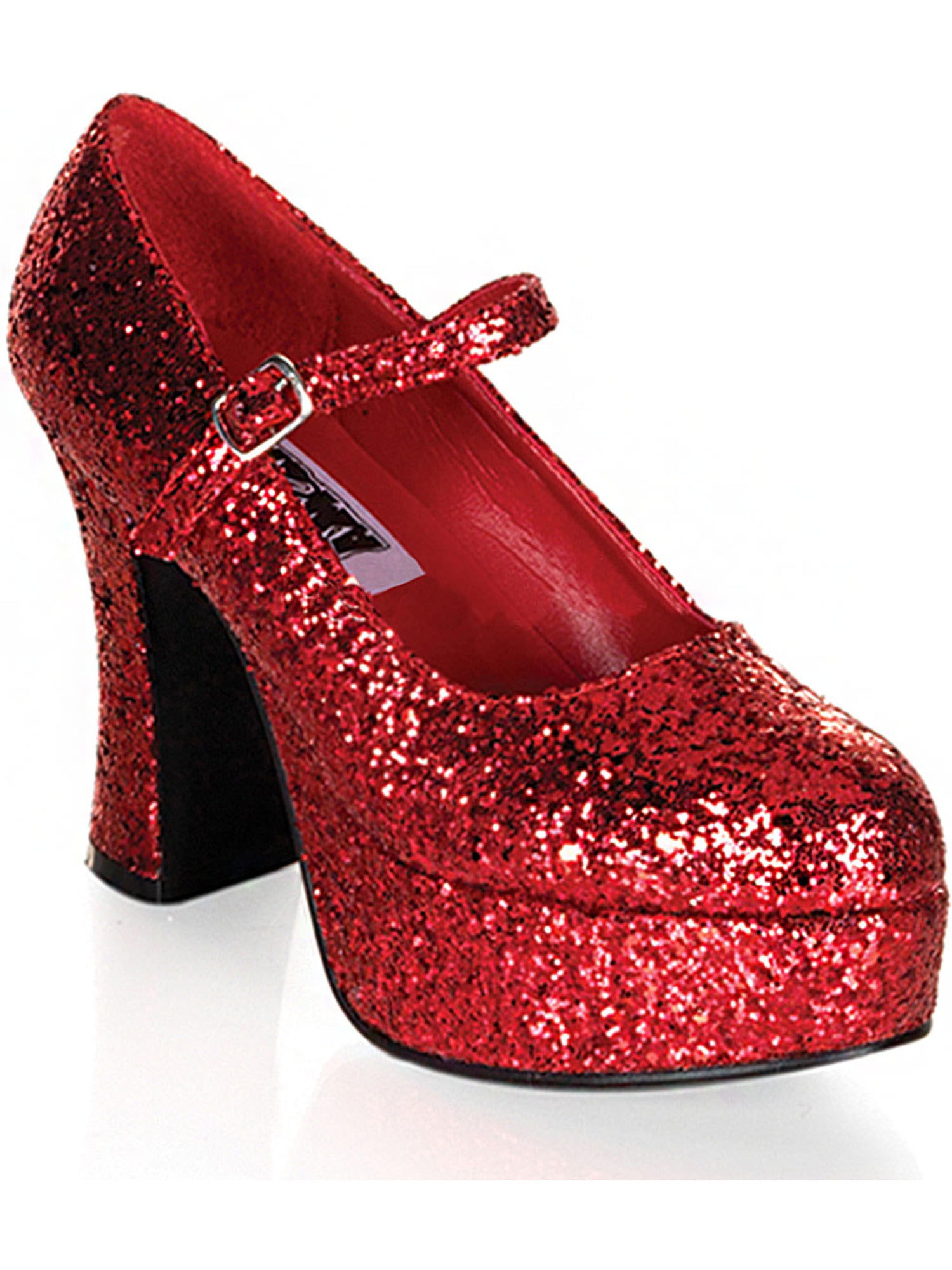 Womens Mary Jane Shoes Glitter Platform 