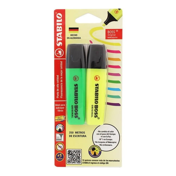 Marcatextos Stabilo Boss fluorescentes 2 pzas