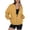 Gold, variant on CUSTG Female Pullover Hoodless Long Sleeve Zip Up Solid Color Fleece Lined Pockets Autumn Winter Warm Sweatshirt Top
