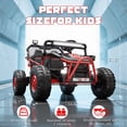 thumbnail image 6 of 36V Electric Ride On Car for Big Kids, 2 Seater 36V Powered Electric Ride on Toy with Rear Wheel Spring Suspension, Bluetooth, Music, Max 8.7 MPH, Kids Electric Vehicle for Boys Girls Ages 6+, Red, 6 of 8