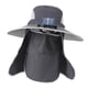 thumbnail image 2 of Sombrero solar de ventilador solar al aire libre con cubierta de cuello cara cómoda protección solar recargable Sombrero solar para hombres Capa de Gris oscuro, 2 of 8