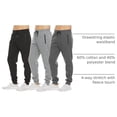 thumbnail image 4 of PC Men's Fleece Jogger Sweatpants 3 Pack with Zipper Pockets, Adjustable Drawstring, Athletic Joggers, Sizes S-3XL, 4 of 5
