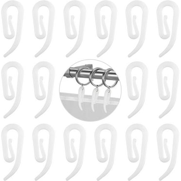 100 Pcs White Plastic Curtain Hooks for Pencil Pleat Curtain, Window Curtain, Door Curtain, Curtain Accessories, Curtain Rail Hooks (White 100Pcs)