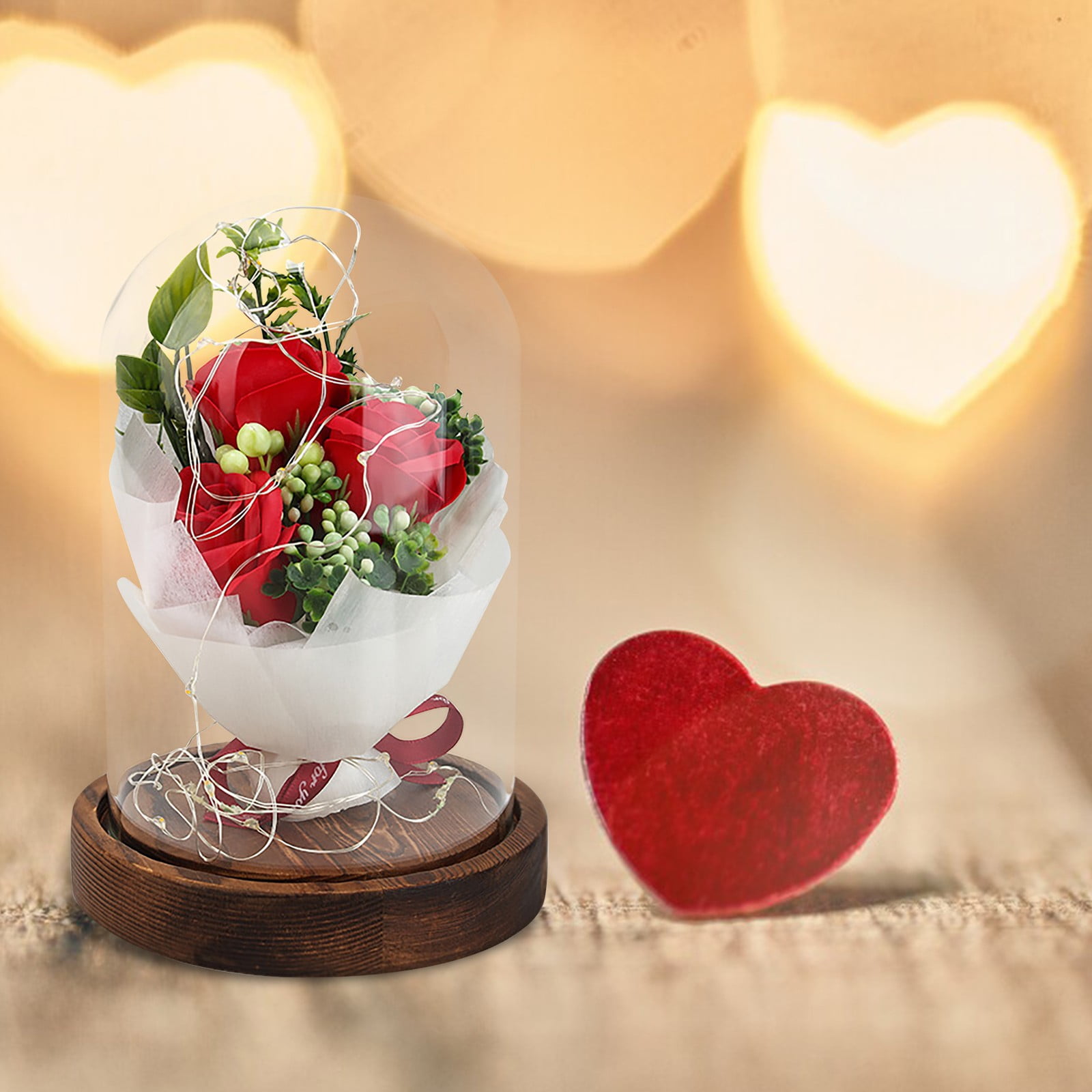 Creative Rose Flower LED Light Valentine's Day Gift Romantic Glass Rose  Decoration 