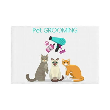 

Placemats Set of 4 Pet Care Grooming Place mats for Dining Table Indoor/Outdoor Cute Heat Resistant Washable Table Mats(18 x 12 )