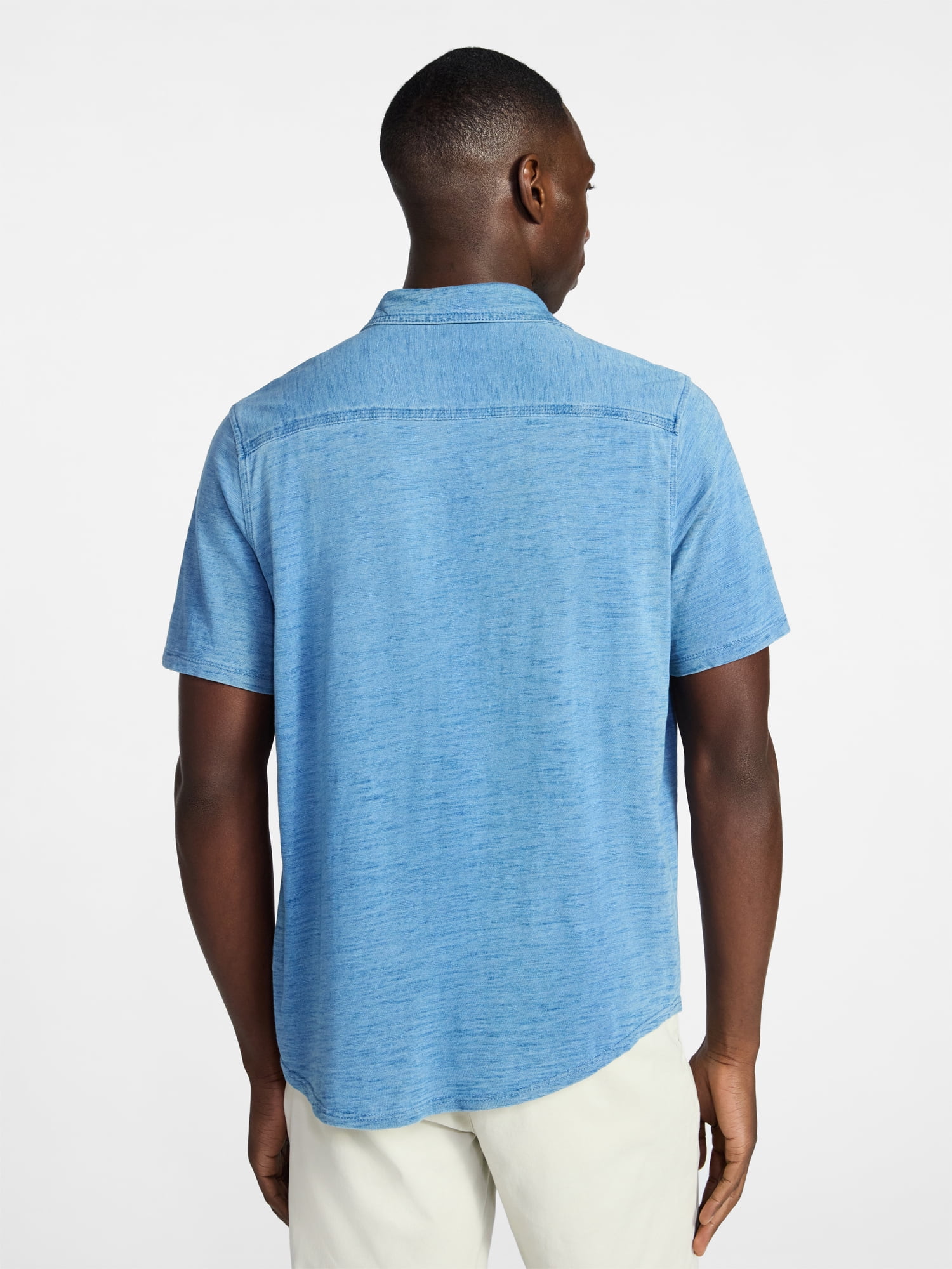 George Men's and Big Men's Knit Button-up Shirt with Short Sleeves, Sizes S-5XL
