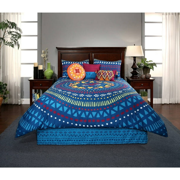 Vita Good Life Alegria 7 Piece Printed Reversible Comforter Set