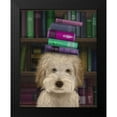 thumbnail image 2 of Fab Funky 20x24 Black Modern Framed Museum Art Print Titled - Labradoodle, Cream, and Books, 2 of 5