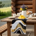 thumbnail image 6 of Table Runner Abstract Gold Black White Wave Table Decoration for Kitchen Dinning Modern Art Table Decoration for Indoor Outdoor Party Wedding Decor 13x90inch, 6 of 7