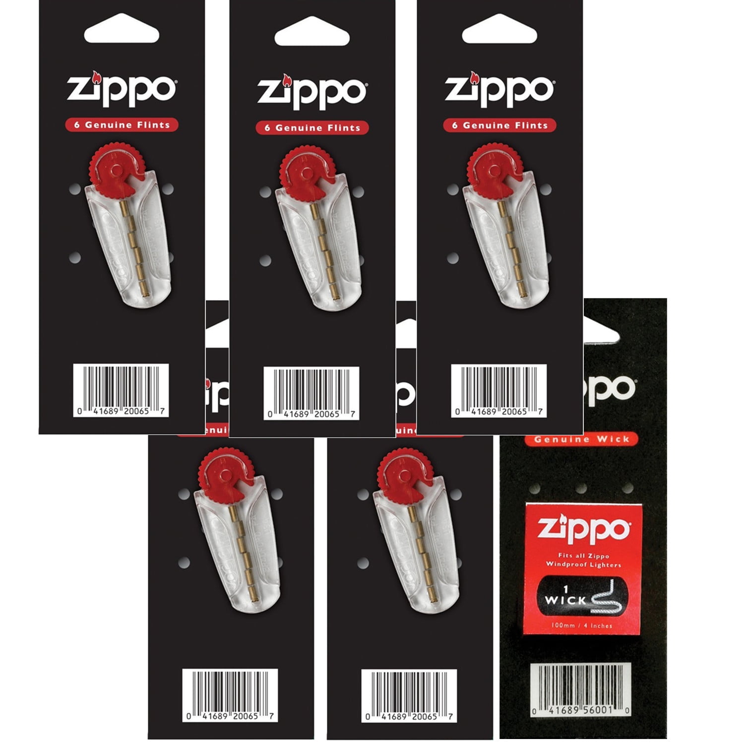 Zippo Lighter 5 Flint card (30 flints)  1 wick card - Walmart.com