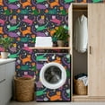 thumbnail image 4 of Animal Peel and Stick Wallpaper 17.7in x 9.8ft Playful Colorful Cats Stars Moon Contact Paper Vinyl Waterproof Self Adhesive Wall Paper for Bedroom Shelf Cabinet Renter Friendly, 4 of 8