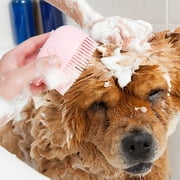 Dog Bath Brush, Pet Massage Brush, Shampoo Dispenser, Soft Silicone Brush, Rubber Bristle for Dogs and Cats Shower, Soft Pet Rub Back Brush, Shower Brush