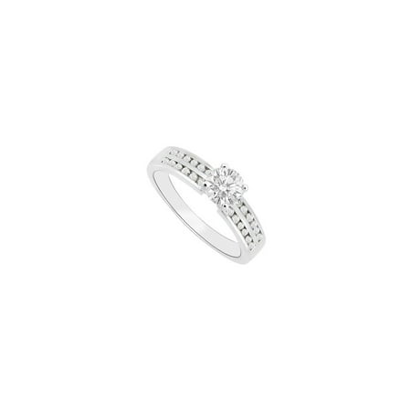 14K White Gold 1 Carat Triple AAA Quality Cubic Zirconia Engagement