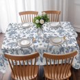 thumbnail image 3 of Blue Flower Table Cloth Waterproof Tablecloths, Vintage Farmhouse Boho Leaf Spring Summer Tablecloth Dining Table Cover for Kitchen Party Tabletop Outdoor, Rectangle Tablecloth 52x70 Inch, 3 of 9