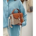 thumbnail image 3 of Straw Crossbody Bag for Women Hand Woven Shoulder Bag Leather Top Handle Small Boho Purse Rattan Beach Handbags, 3 of 5